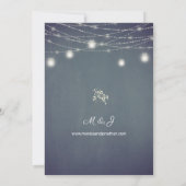 Gipskraut Blue Gray Chalkboard & String Lights Einladung (Rückseite)