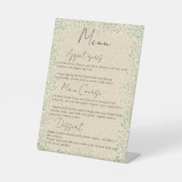 Gipskraut Blume Boho Bauernhof Hochzeitsmenü Sockelschild