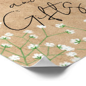 Gipskraut Blume Elegante Rustic Boho Hochzeit Poster (Ecke)