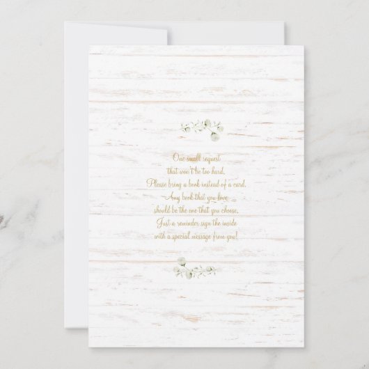 Gipskraut Blume Kinderdusche Einladung (Rückseite)