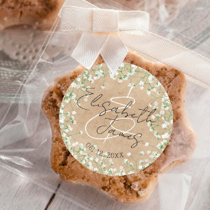 Gipskraut Blume Niedlich Boho Bauernhof Hochzeit Runder Aufkleber