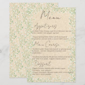 Gipskraut Blume Rustic Boho Wedding Menü (Vorne/Hinten)