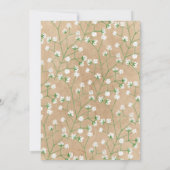 Gipskraut Blume Rustikale Hochzeitssattelkarte Einladung (Rückseite)