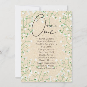 Gipskraut Blume Rustikale Hochzeitssattelkarte Einladung