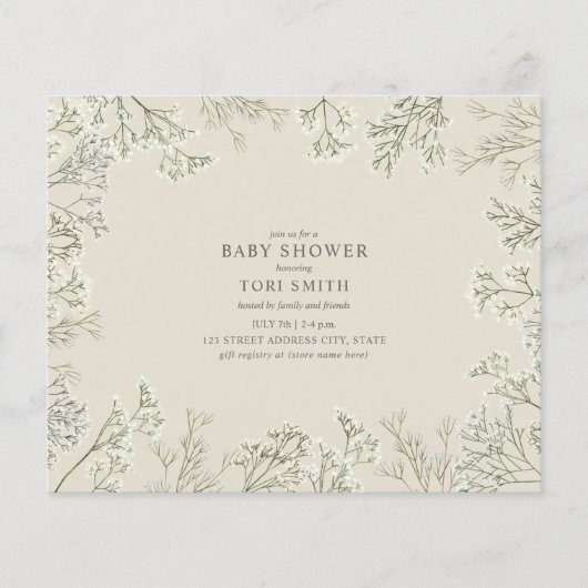 Gipskraut Blumendusche Einladung (Vorderseite)