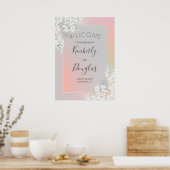 Gipskraut Blush Pink Begrüßungszeichen Poster (Küche)