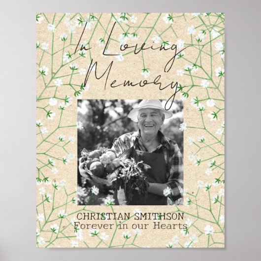 Gipskraut Boho Rustikal bei einer Gedächtnishochze Poster (Vorne)