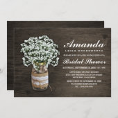 Gipskraut Burlap Bridal Dusche Einladungen (Vorne/Hinten)