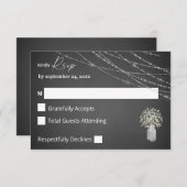 Gipskraut, Chalk & String Lights on Meal UAWG RSVP Karte (Vorne/Hinten)