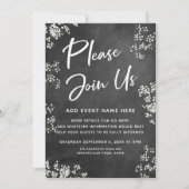 Gipskraut Chalkboard Bitte nehmen Sie an unserer V Einladung (Vorderseite)