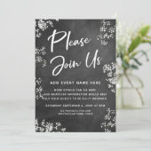 Gipskraut Chalkboard Bitte nehmen Sie an unserer V Einladung (Stehend Vorderseite)