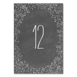 Gipskraut Chalkboard Inspiriert Tischnummer