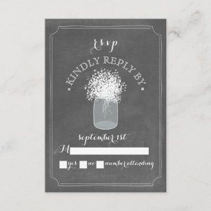Gipskraut Chalkboard Mason Jar UAWG ar RSVP Karte