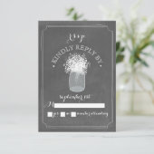 Gipskraut Chalkboard Mason Jar UAWG ar RSVP Karte (Stehend Vorderseite)