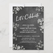 Gipskraut Chalkboard Modern Feiern Einladung (Vorderseite)