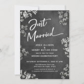 Gipskraut Chalkboard Modern Just Ehe Einladung (Vorderseite)