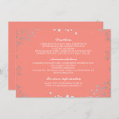 Gipskraut Coral Silver Wedding Details Begleitkarte (Vorne/Hinten)