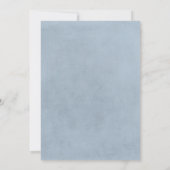 Gipskraut Dusty Blue Floral Baby Dusche Einladung (Rückseite)