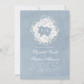 Gipskraut Dusty Blue Floral Wedding Einladung (Vorderseite)