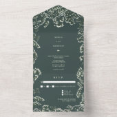 Gipskraut Emerald Green Wedding RSVP All In One Einladung (Innen Boden)