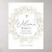 Gipskraut Erste Kommune Willkommen Poster (Vorne)