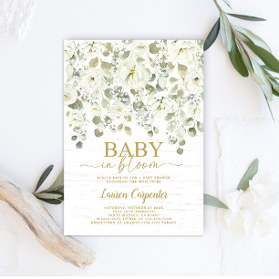 Gipskraut Floral Baby Dusche Einladung