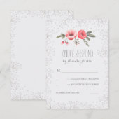 Gipskraut Floral Bouquet Wedding RSVP Cards Karte (Vorne/Hinten)