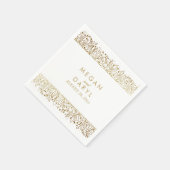 Gipskraut Floral Gold Frame Wedding Serviette (Ecke)