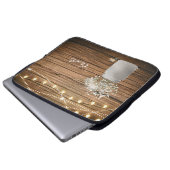 Gipskraut Floral in der rustikalen Mason Jar & Lig Laptopschutzhülle (Vorne Knopf)