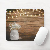 Gipskraut Floral in der rustikalen Mason Jar & Lig Mousepad (Mit Mouse)