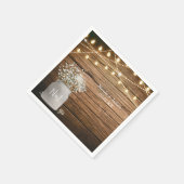 Gipskraut Floral in der rustikalen Mason Jar & Lig Serviette (Ecke)