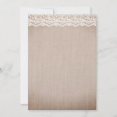 Gipskraut Floral Jar Rustic Burlap Wedding Einladung (Rückseite)