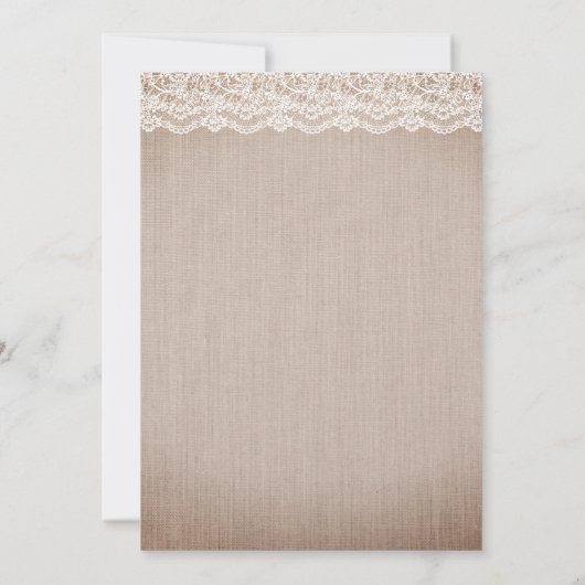 Gipskraut Floral Jar Rustic Burlap Wedding Einladung (Rückseite)