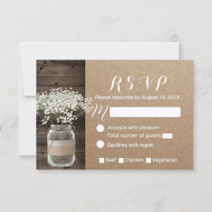 Gipskraut Floral Jar Rustic Kraft UAWG RSVP Karte