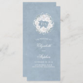 Gipskraut Floral Monogram Dusty Blue Programs Programm (Vorne/Hinten)