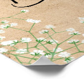 Gipskraut Floral Rustic Baby Dusche Willkommen Poster (Ecke)