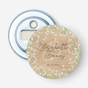Gipskraut Floral Rustic Boho Bauernhof Hochzeit Flaschenöffner