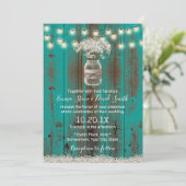 Gipskraut Floral Rustikale Aquamarine Brauerei Hoc Einladung (Stehend Vorderseite)