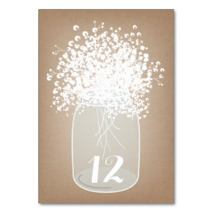 Gipskraut-Glas-Cardstock inspirierte Tischnummer