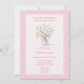 Gipskraut Glitzer Babydusche Einladung (Vorderseite)