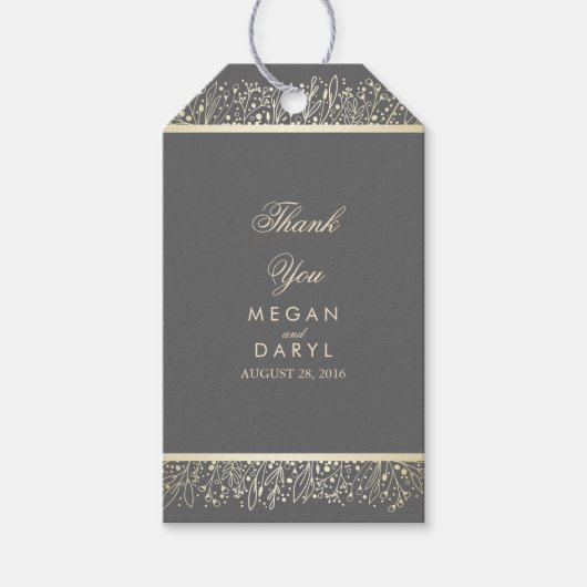 Gipskraut Gold Bouquet Wedding Geschenkanhänger (Vorderseite)