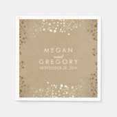 Gipskraut Gold Floral Wedding Serviette (Vorderseite)