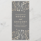 Gipskraut Gold Foil Effekt Hochzeitsprogramme Programm (Vorderseite)