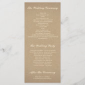 Gipskraut Gold Hochzeitsprogramme Programm (Rückseite)
