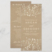Gipskraut Gold Hochzeitsprogramme Programm (Vorne/Hinten)