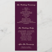 Gipskraut Gold und Plum Hochzeitsprogramme Programm (Rückseite)