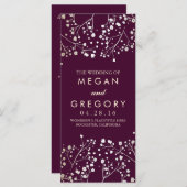 Gipskraut Gold und Plum Hochzeitsprogramme Programm (Vorne/Hinten)