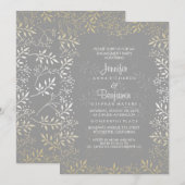 Gipskraut Gold und Silver Engagement Einladung (Vorne/Hinten)