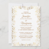 Gipskraut Gold und White Wedding Einladung (Vorderseite)