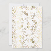 Gipskraut Gold und White Wedding Einladung (Rückseite)